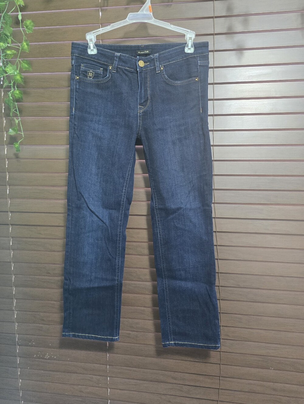 Massimo Dutti Straight Leg Slim Fit Dark Wash Mid-rise Women's Jeans Size 6